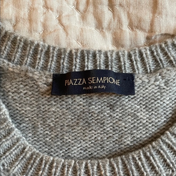Piazza Sempione Gray and White Women's Sweater Cardigan Set - Picture 2 of 7